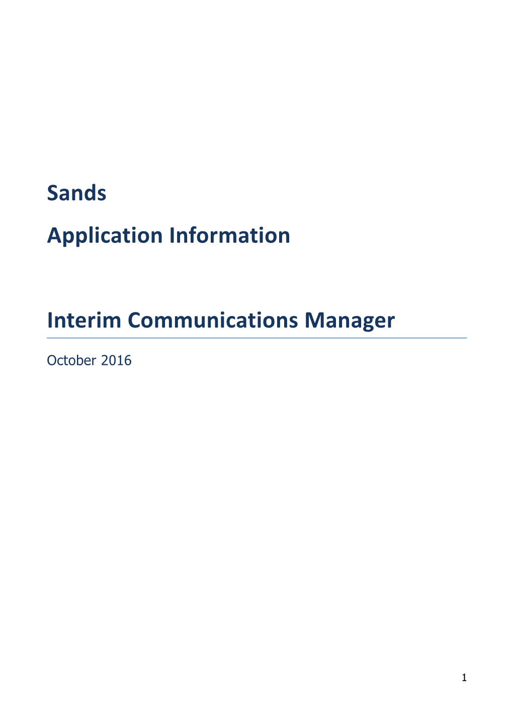 Interim Communications Manager