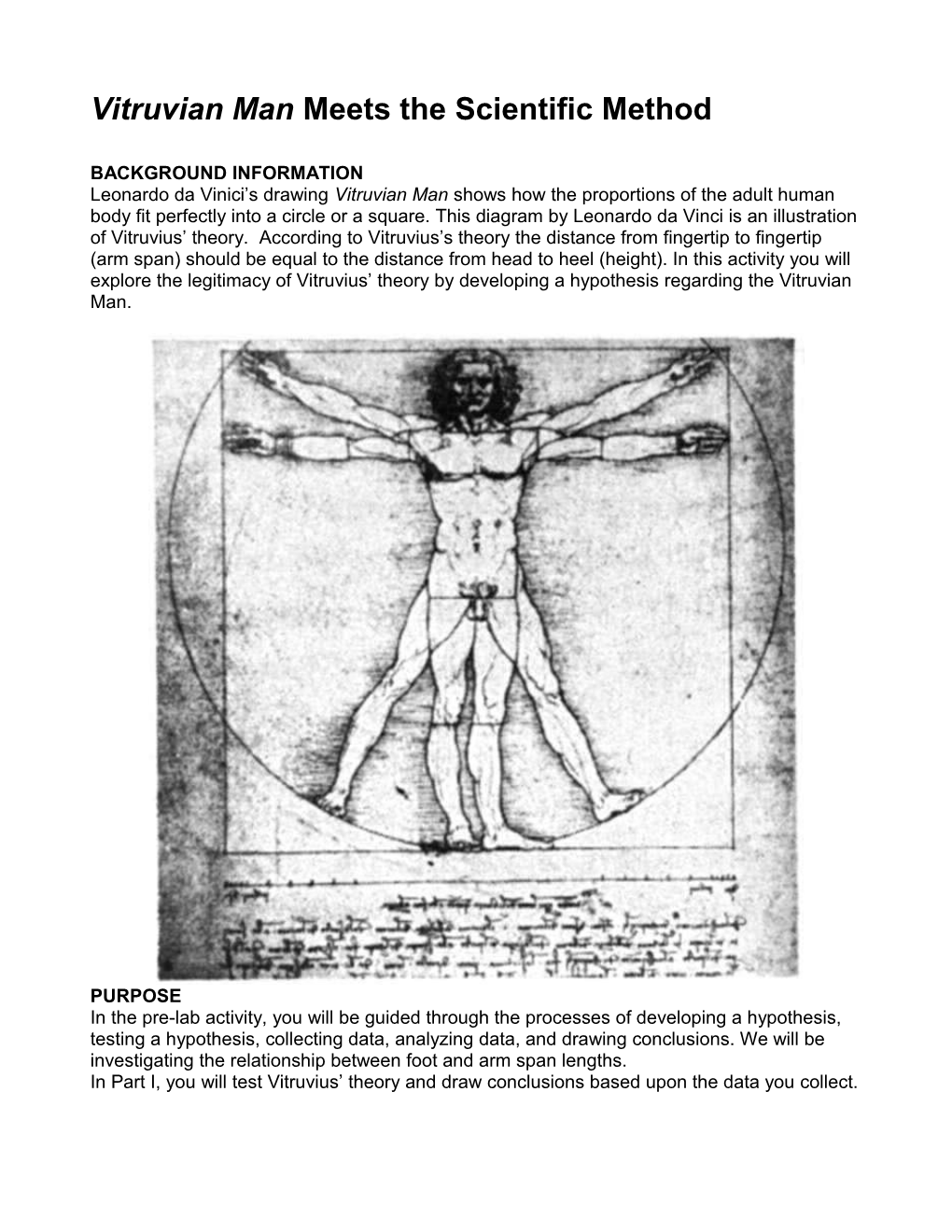 Vitruvian Man Meets the Scientific Method