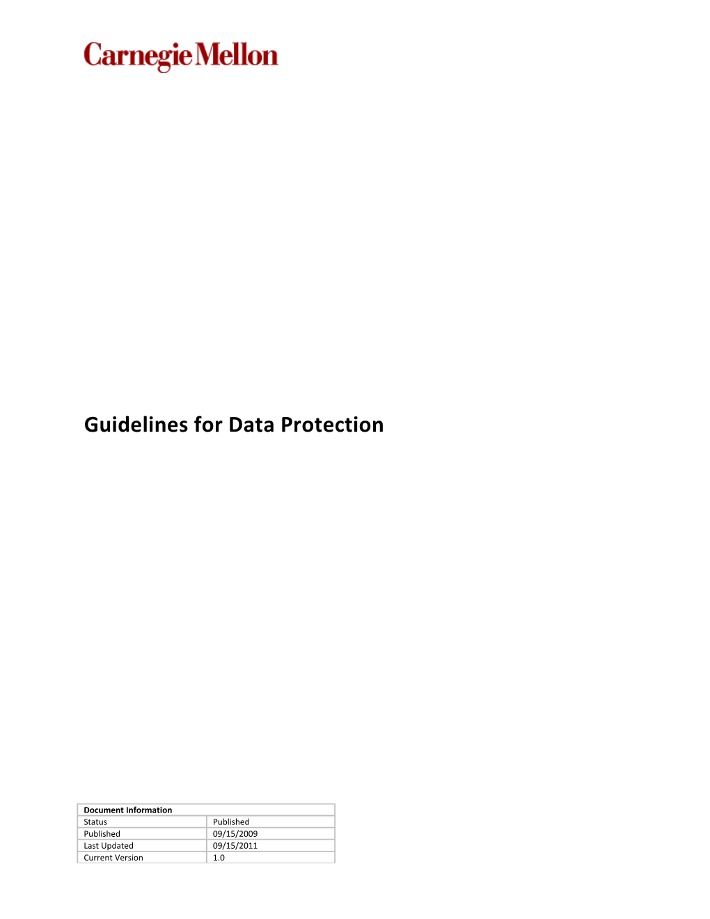 Guidelines for Data Protection