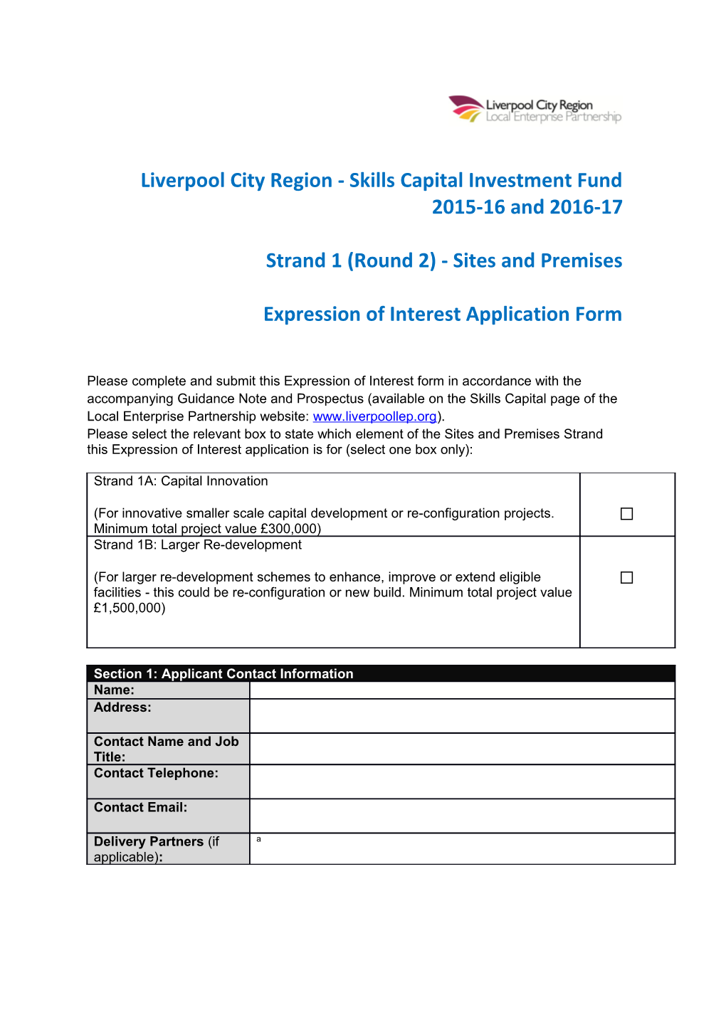 Liverpool City Region - Skills Capital Investment Fund