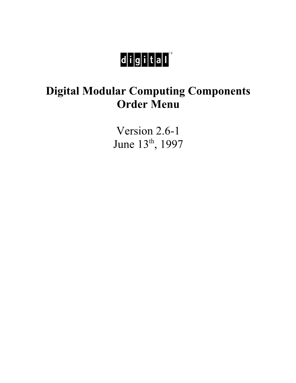 Digital Modular Computing Components