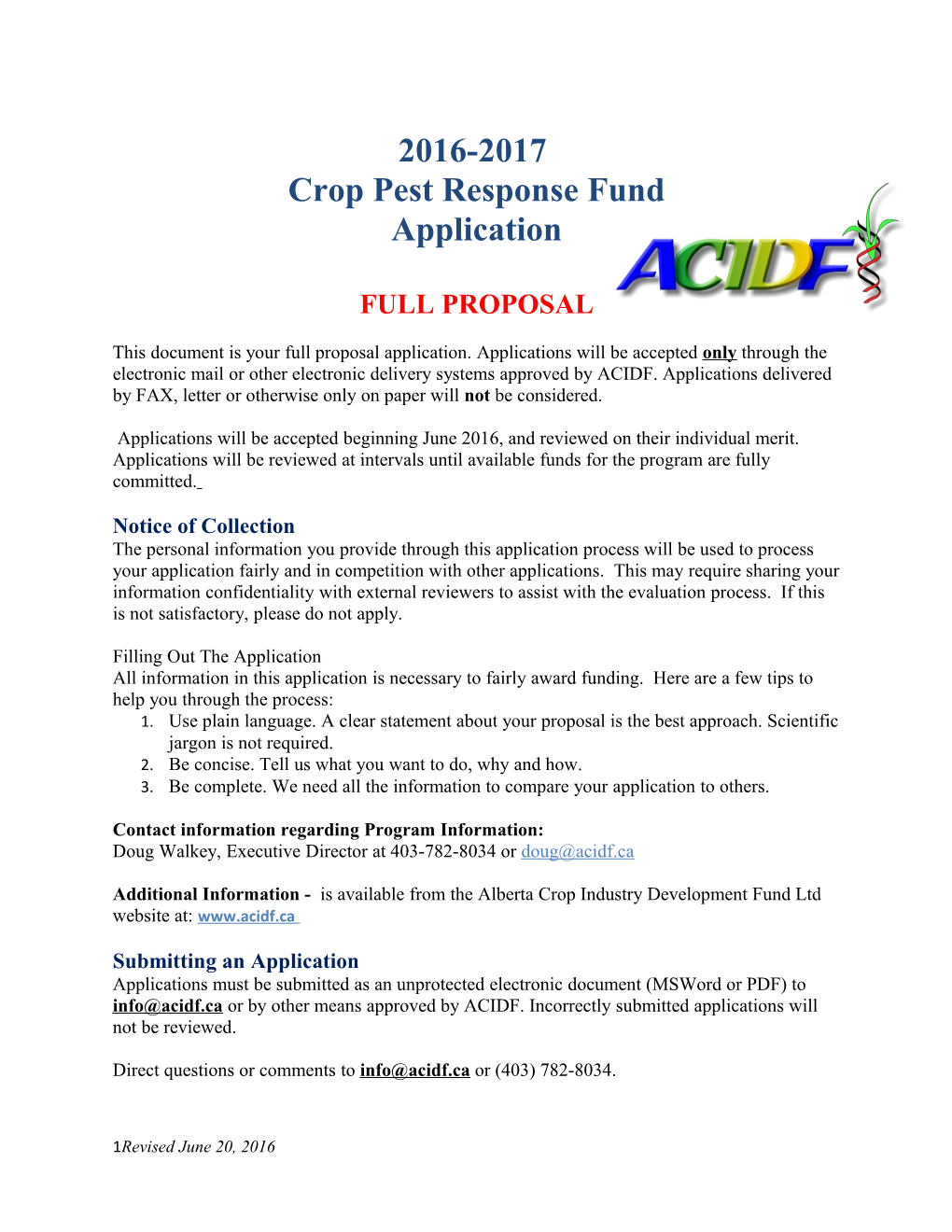 Crop Pest Response Fund