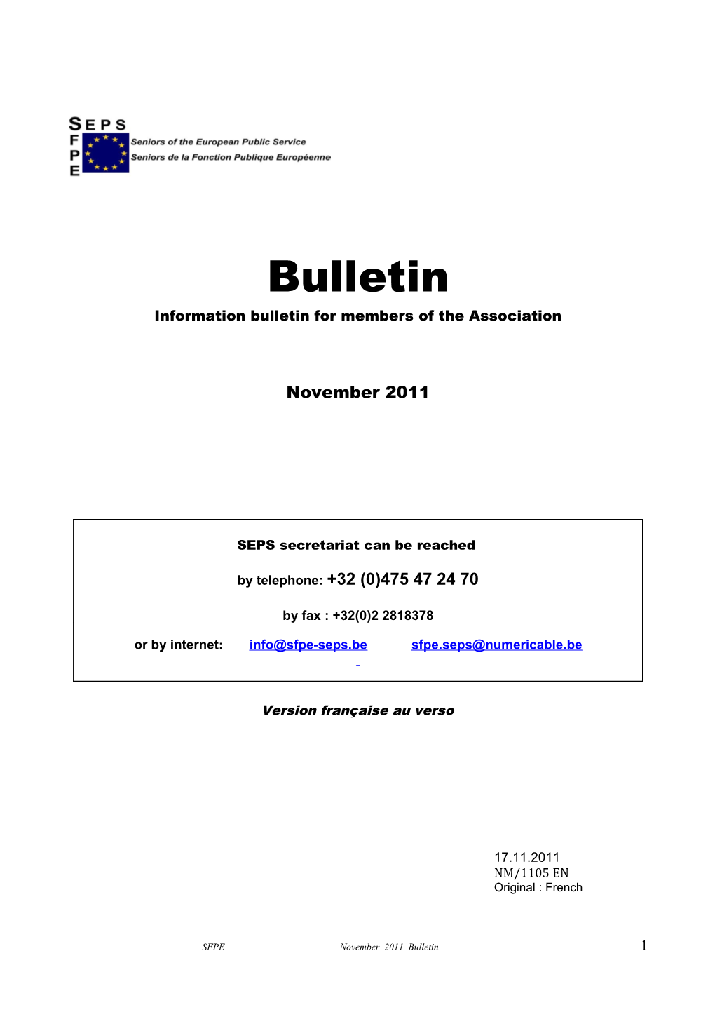 Information Bulletin for Membersof the Association