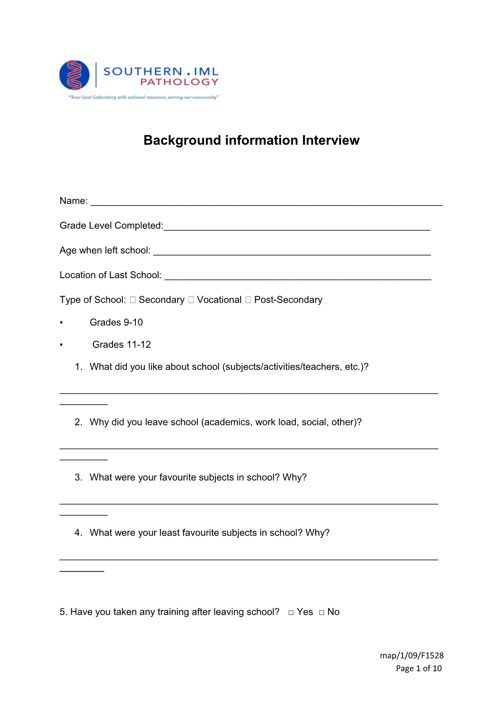 Background Information Interview