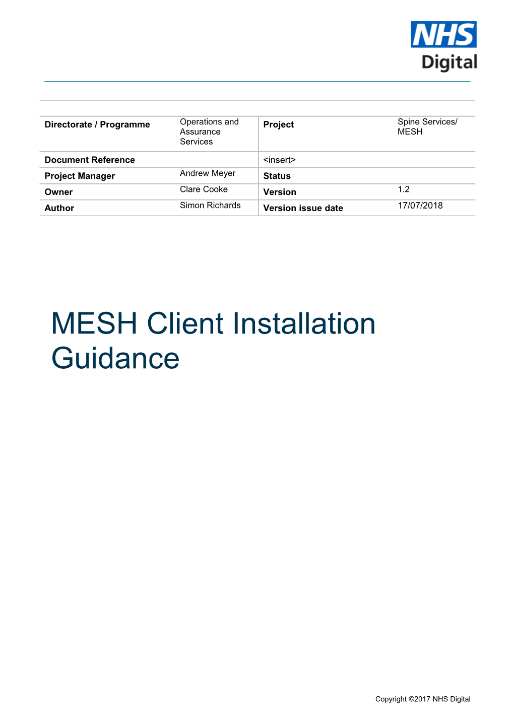 MESH Client Installation Guidance