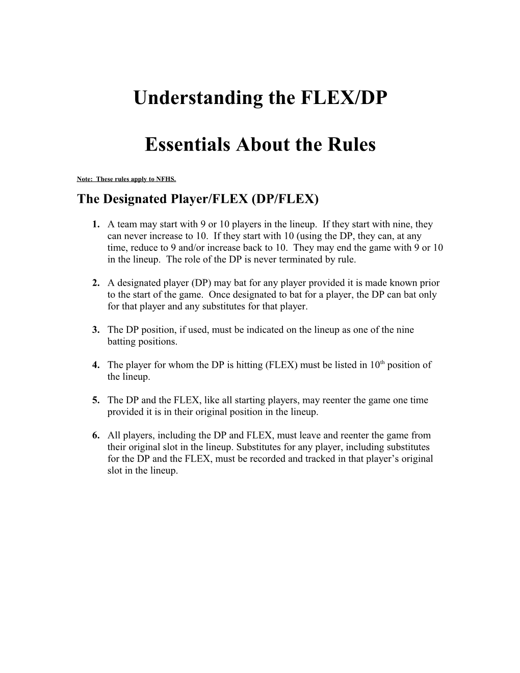Understanding the FLEX/DP