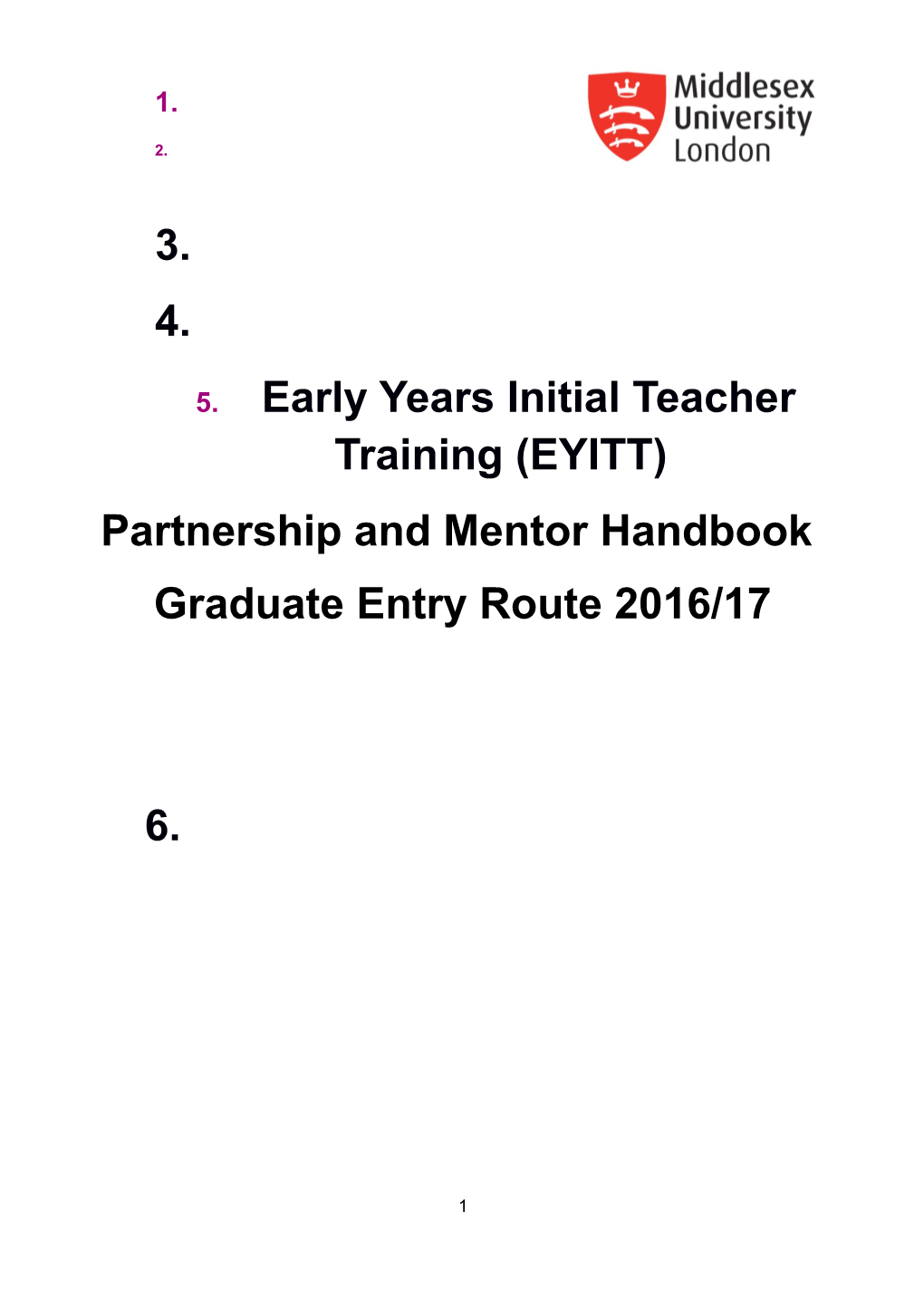 Early Years Initial Teachertraining (EYITT)