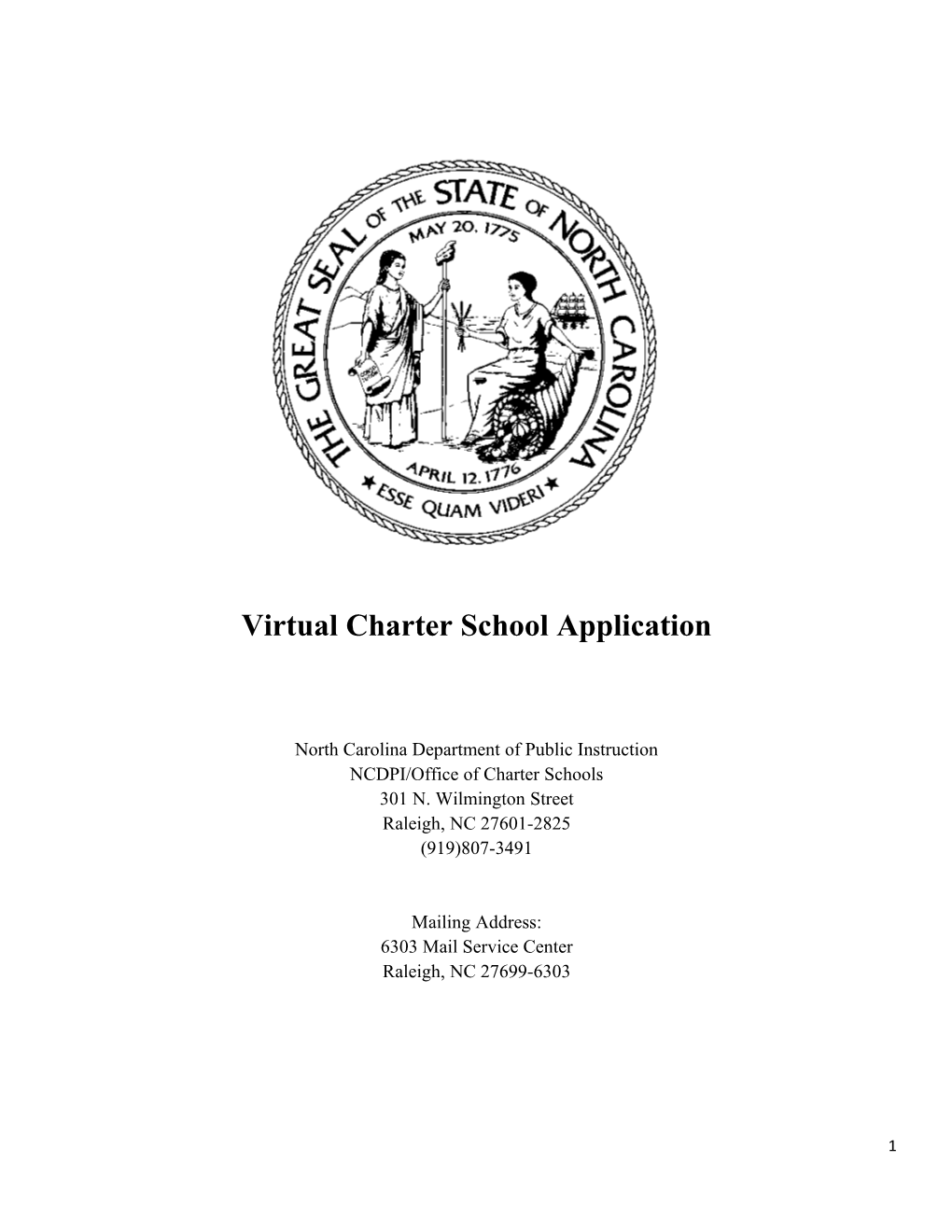 Virtual Charter School Application