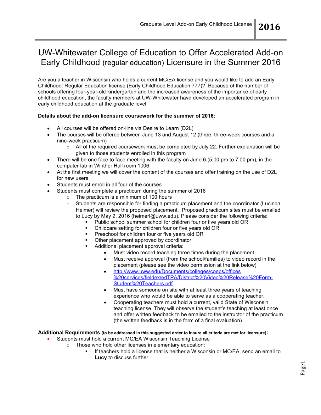 Graduate Level Add-On Early Childhood License