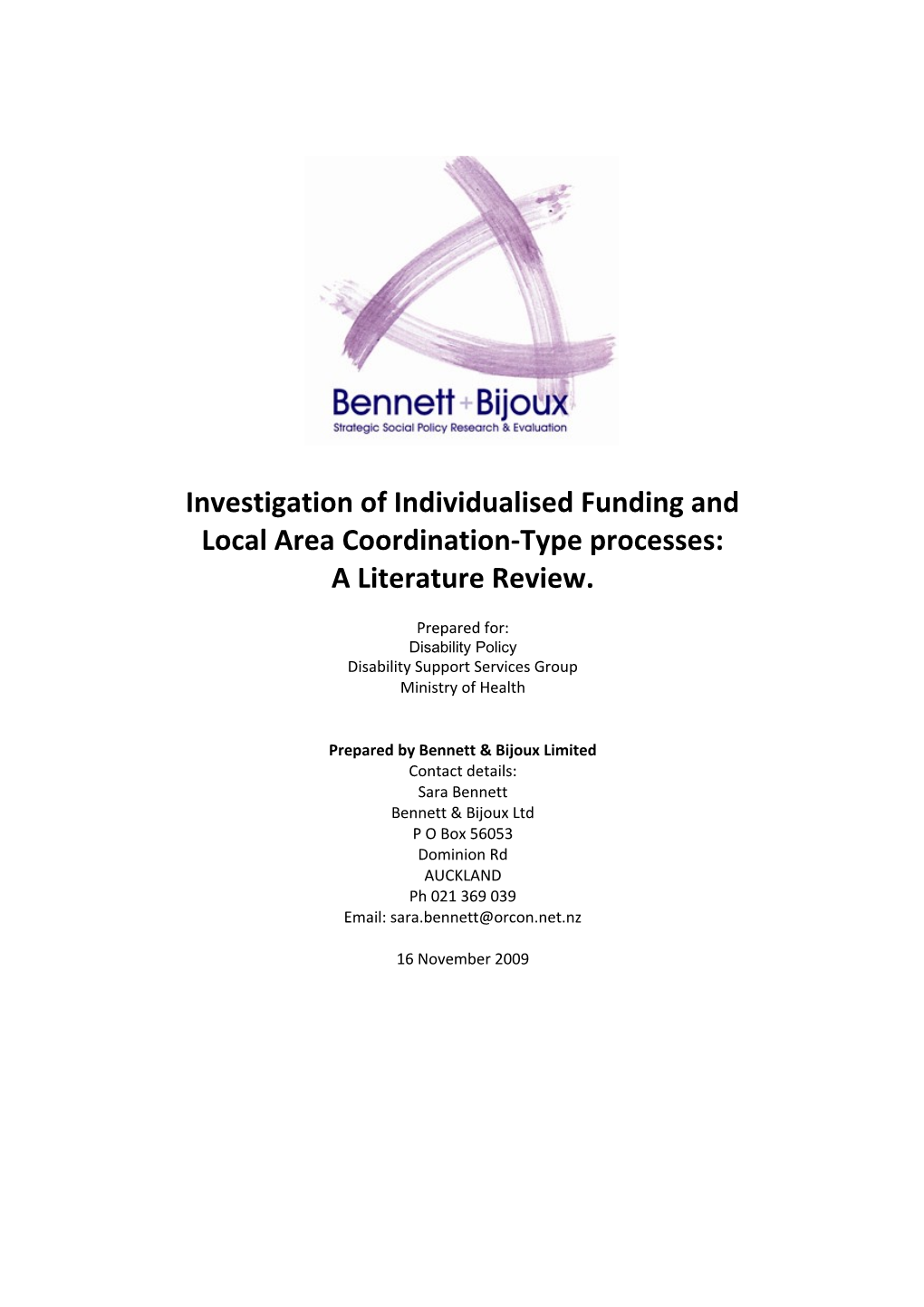 Investigation of Individualised Funding And