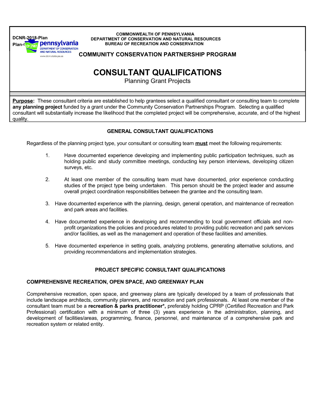 Consultant Qualifications