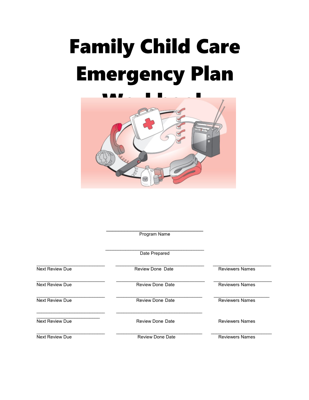 Family Child Care Emergency Plan
