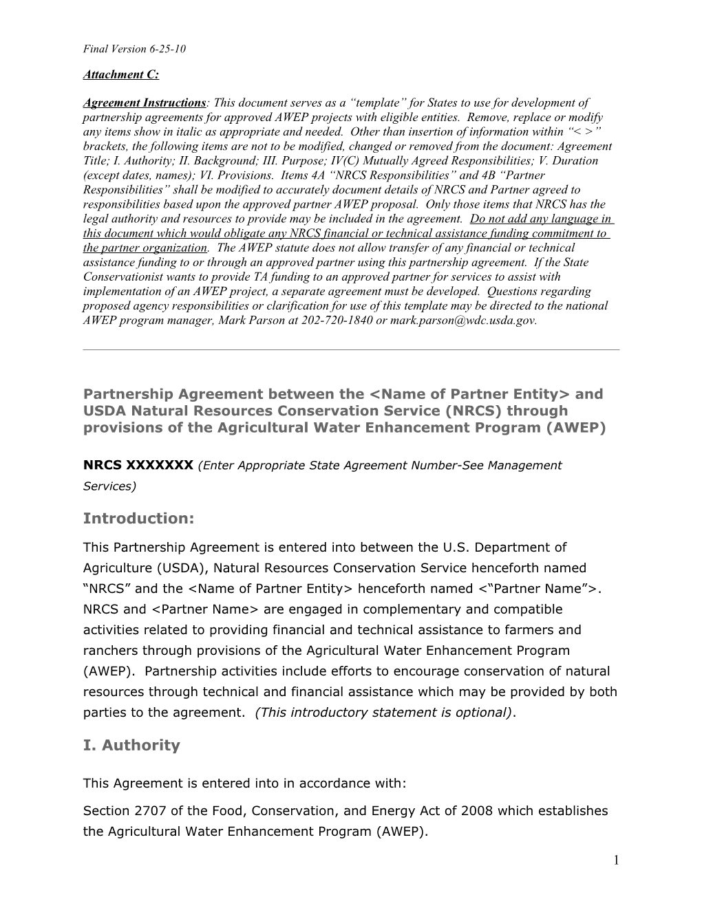 Memorandum of Understanding Between the Organic Trade Association and the U