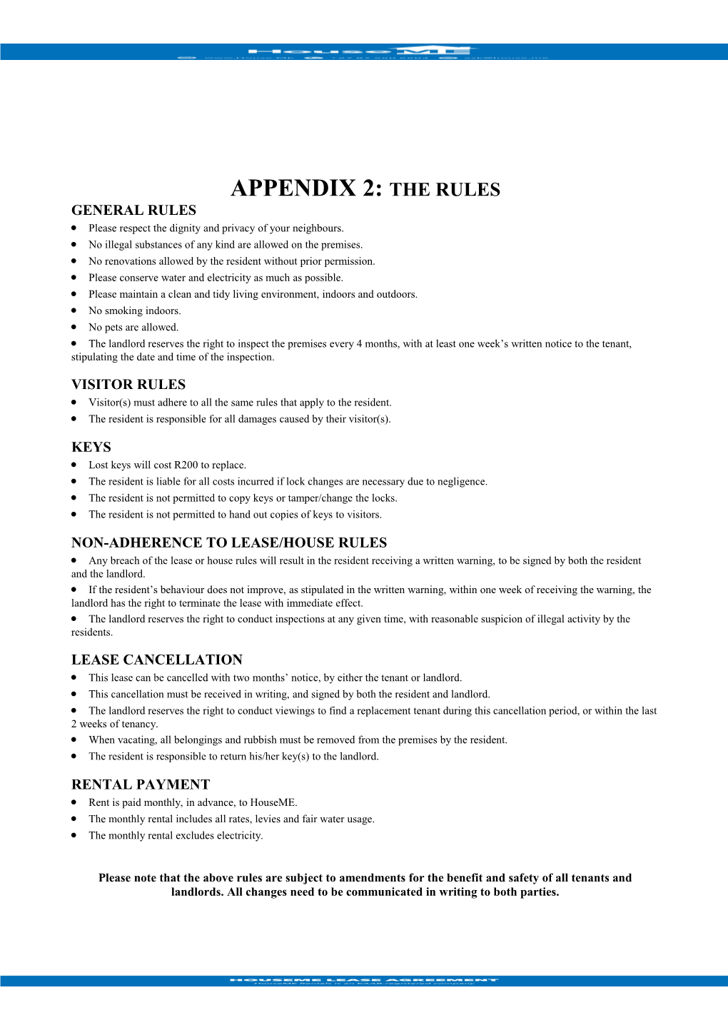 Appendix 2: the Rules