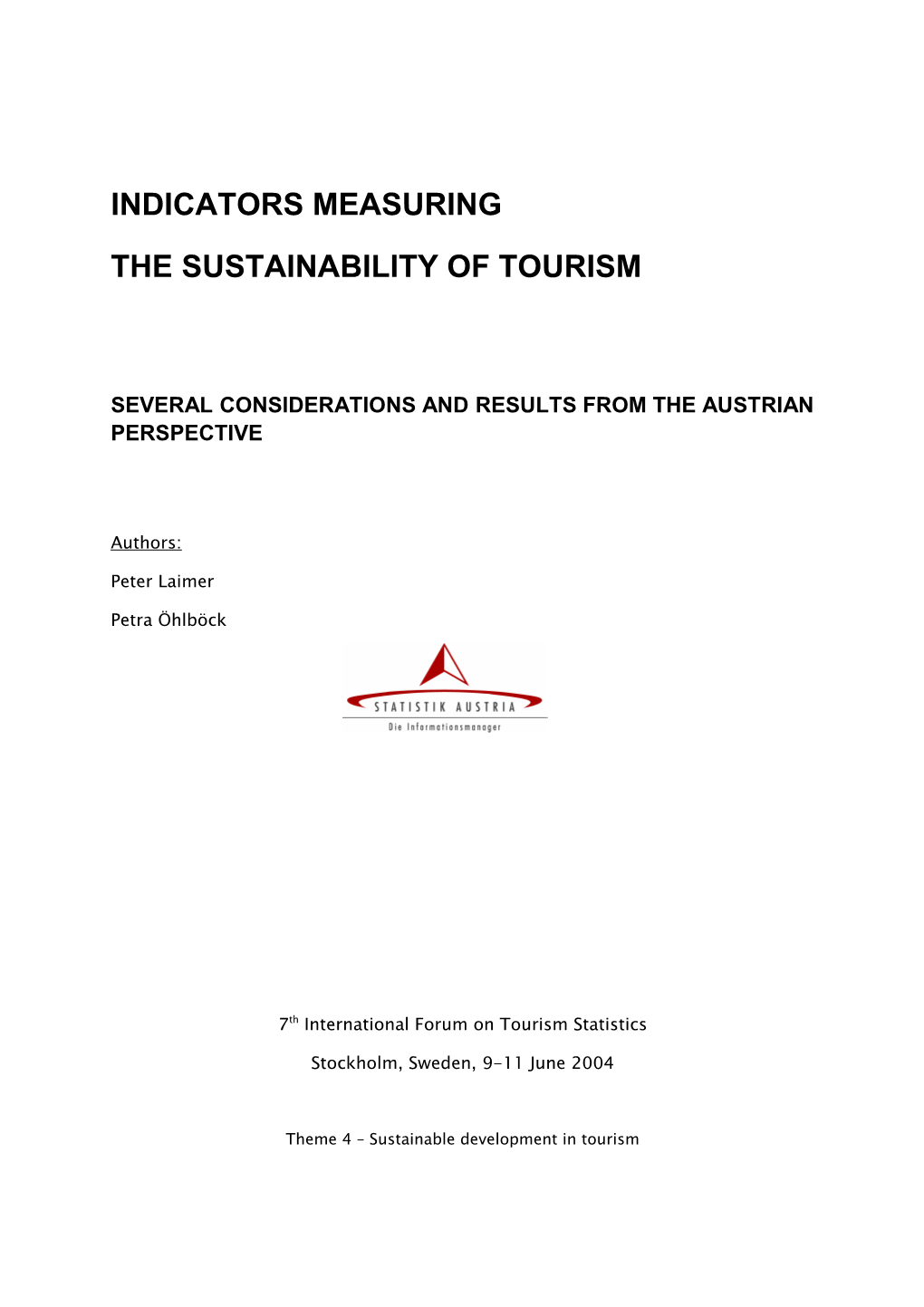 A Tourism Satellite Account for Austria 1999