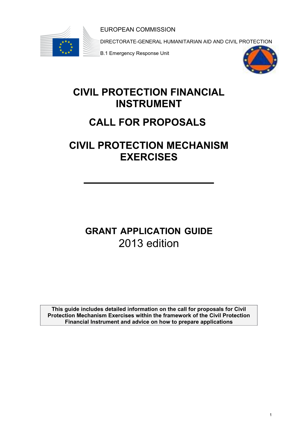 Civil Protection Mechanism Exercises