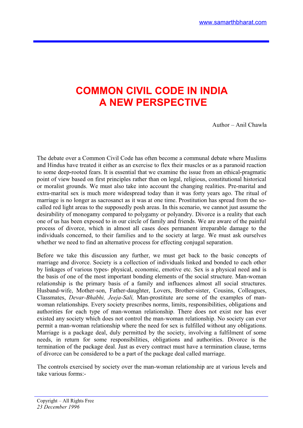 Common Civil Code in India