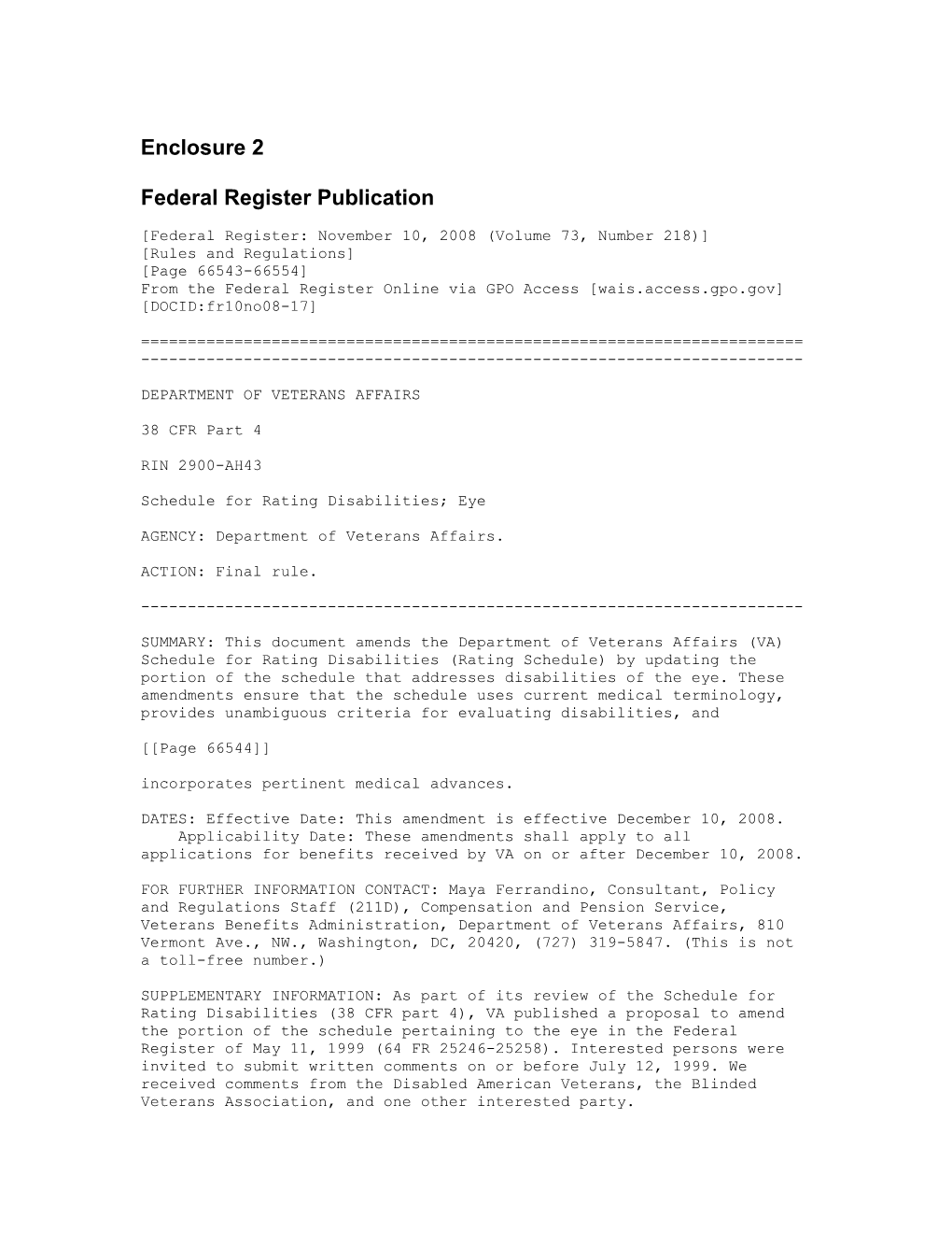 Federal Register Publication