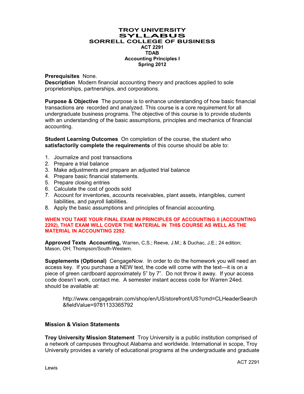 TDAB Accounting Principles I