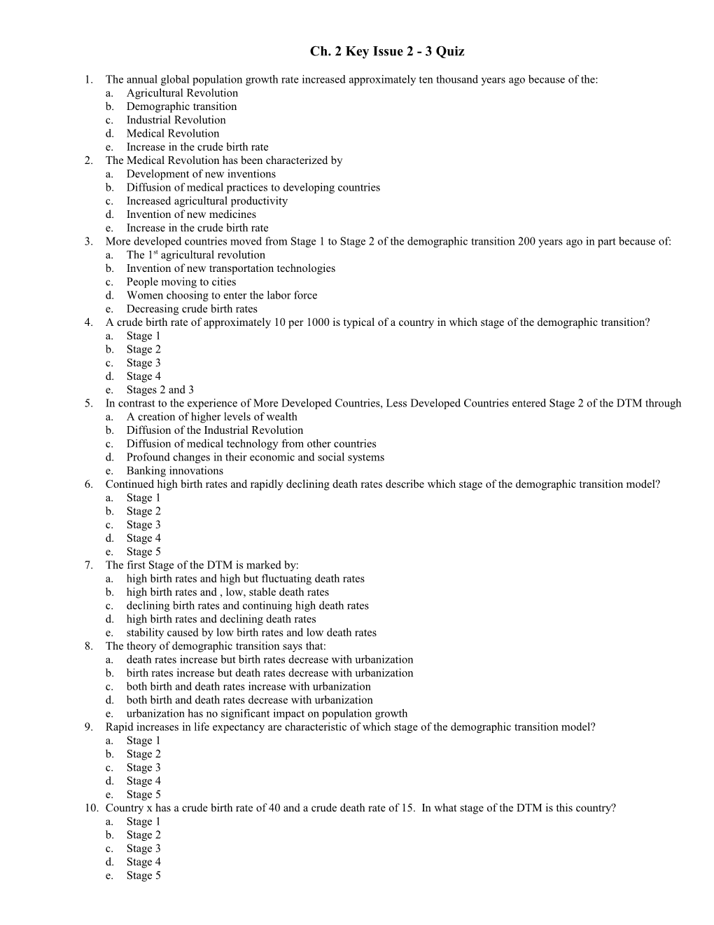 Ch. 2 Key Issue 2 - 3 Quiz