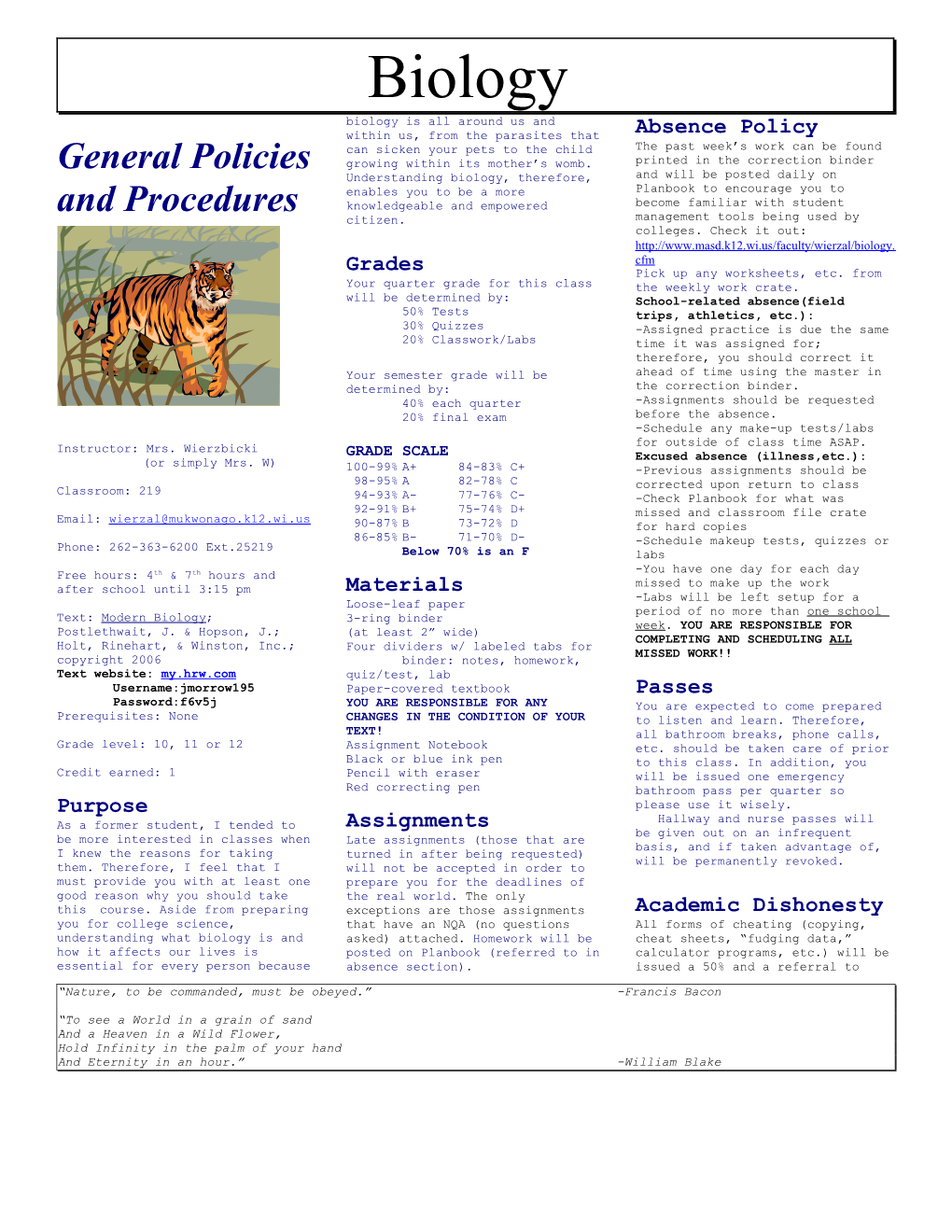 General Policies and Procedures