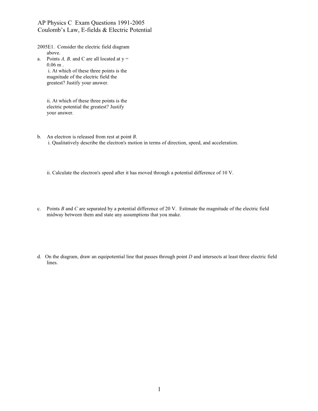 Coulomb S Law, E-Fields & Electric Potential