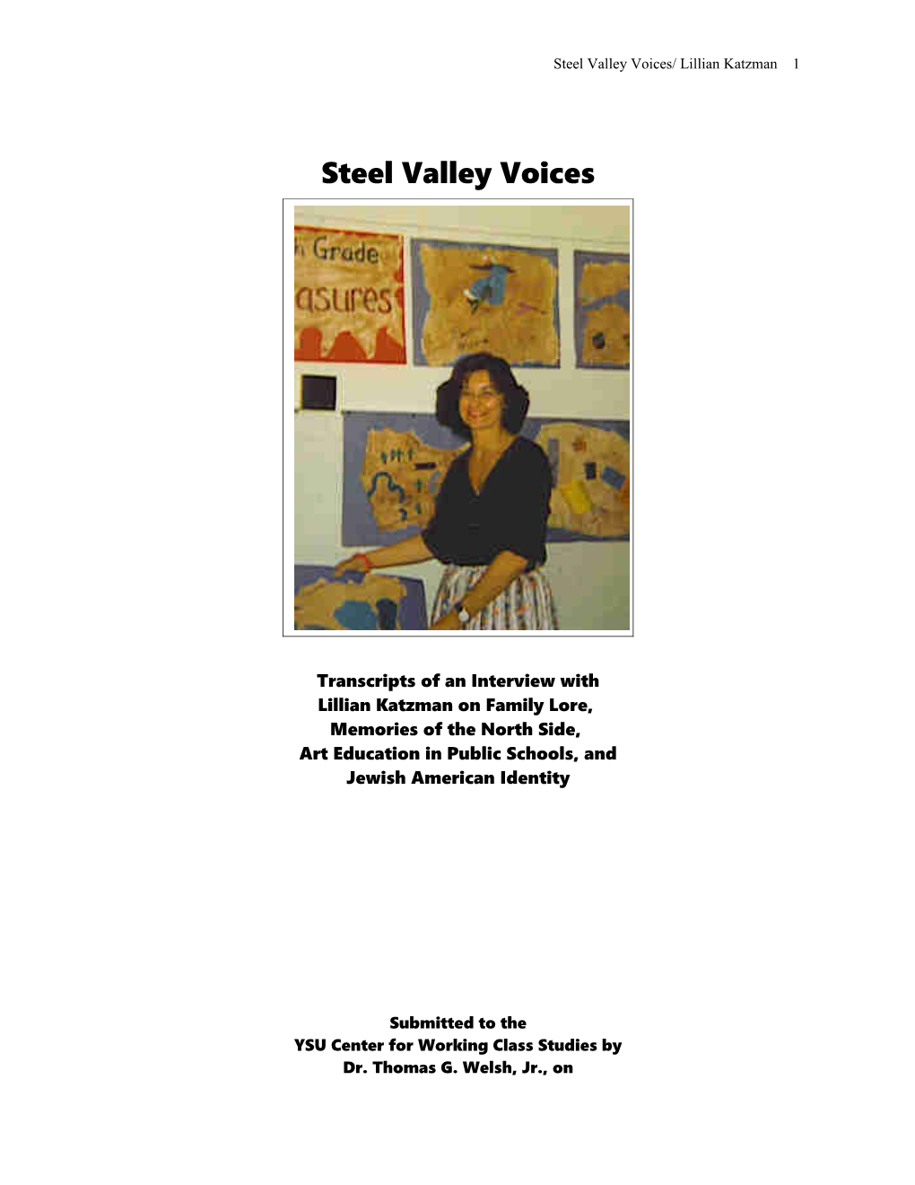 Steel Valley Voices/ Lillian Katzman 1
