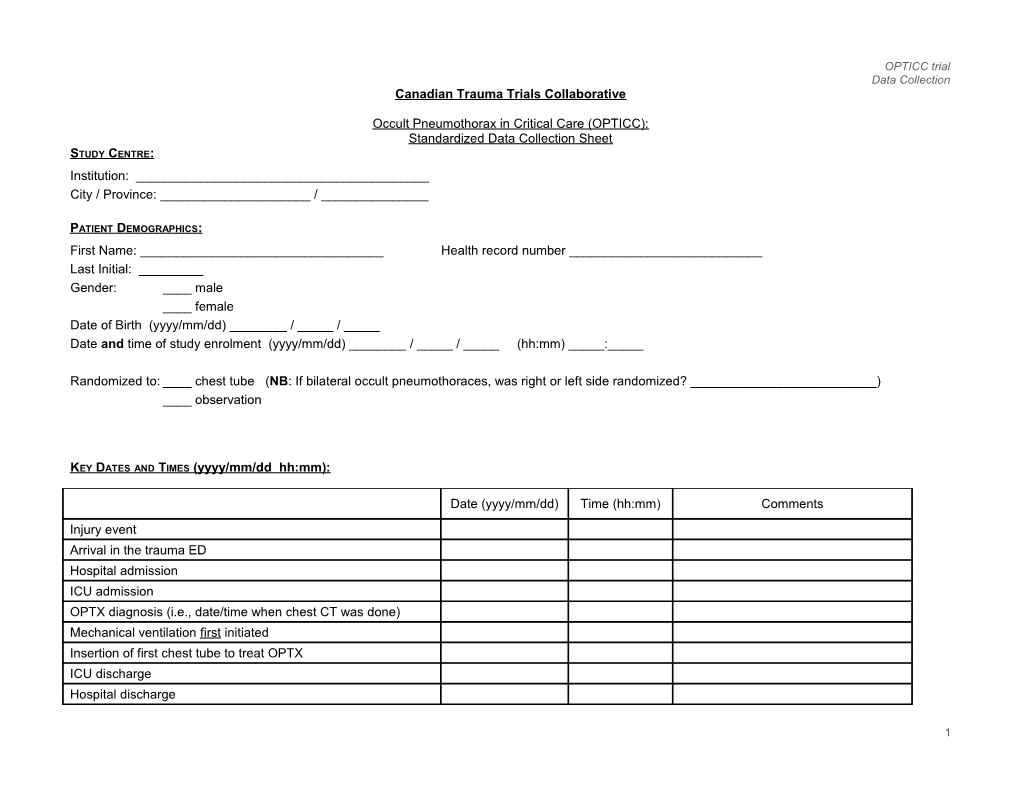 Management of Occult Pneumothoraces in Mechanically Ventilated Patients