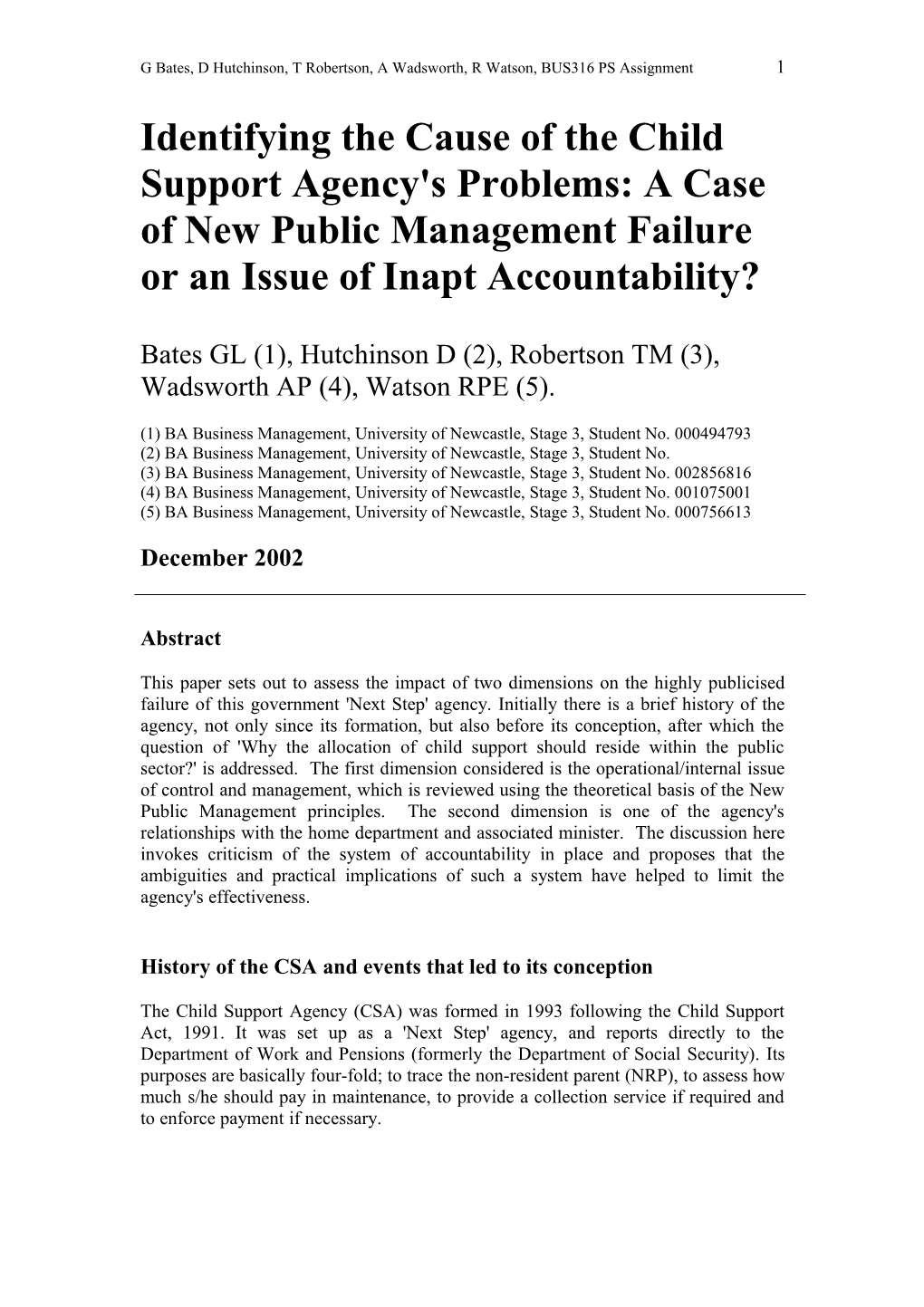 Public Services Management