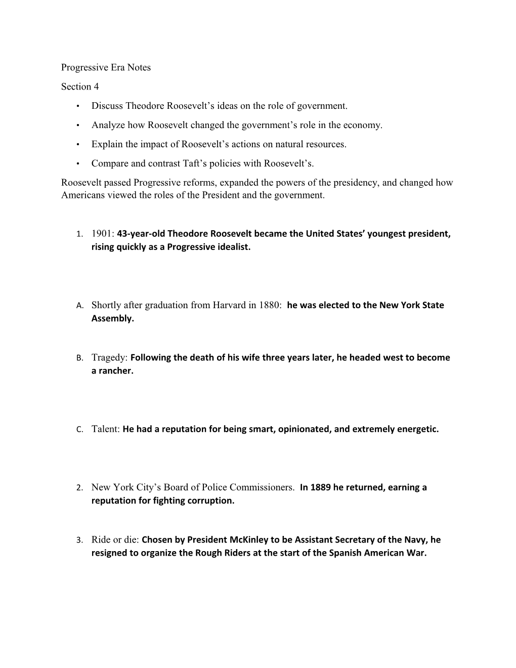 Discuss Theodore Roosevelt S Ideas on the Role of Government