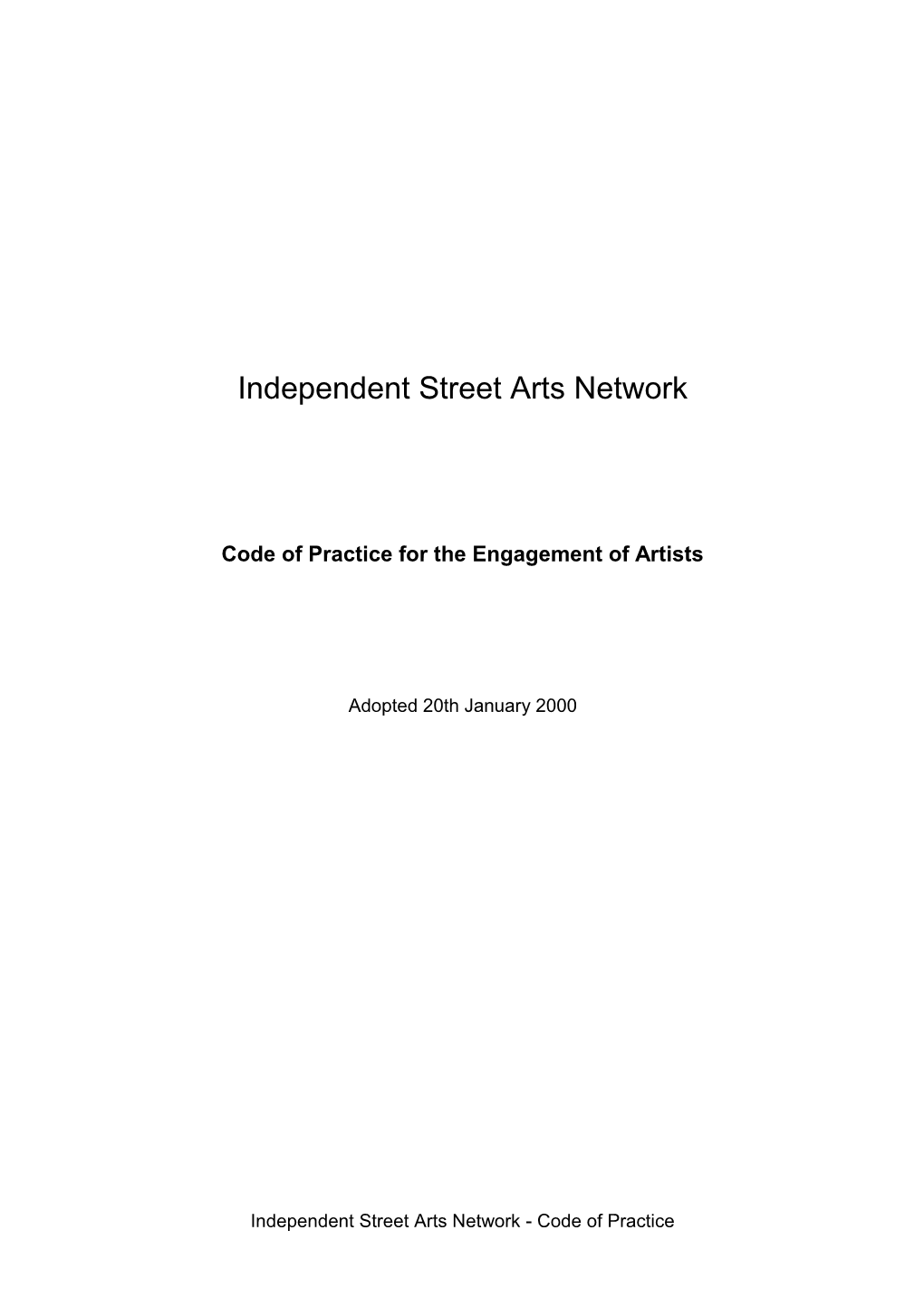 Independent Street Arts Network