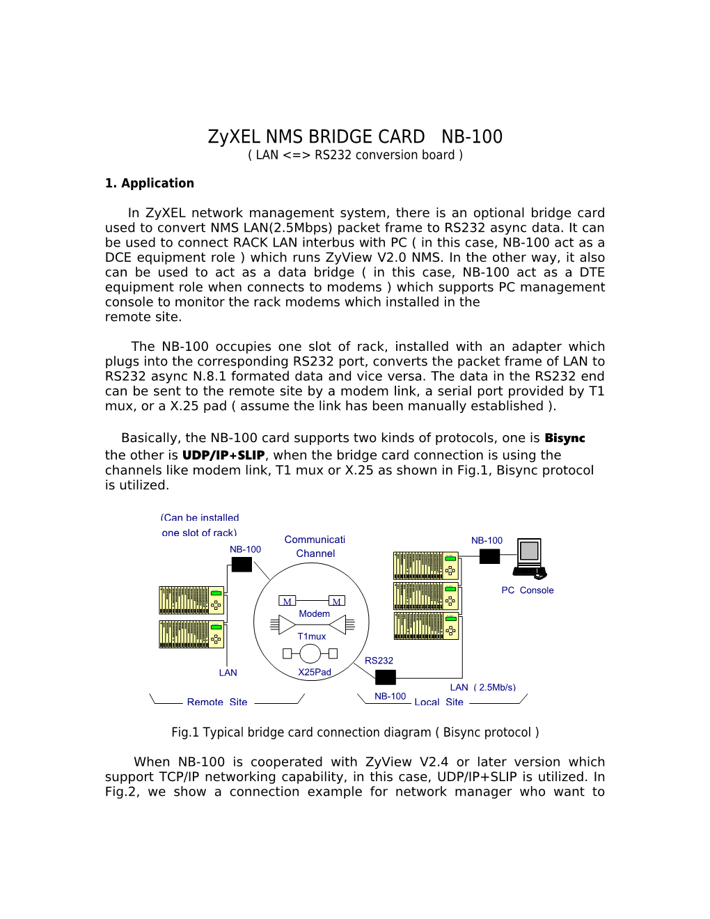 Zyxel NMS BRIDGE CARD NB-100