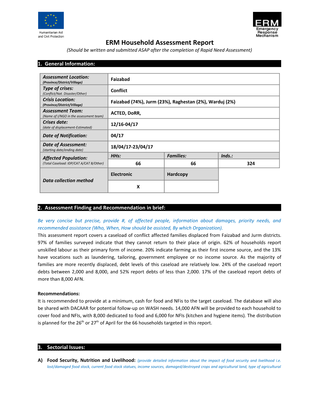 ERM Householdassessment Report