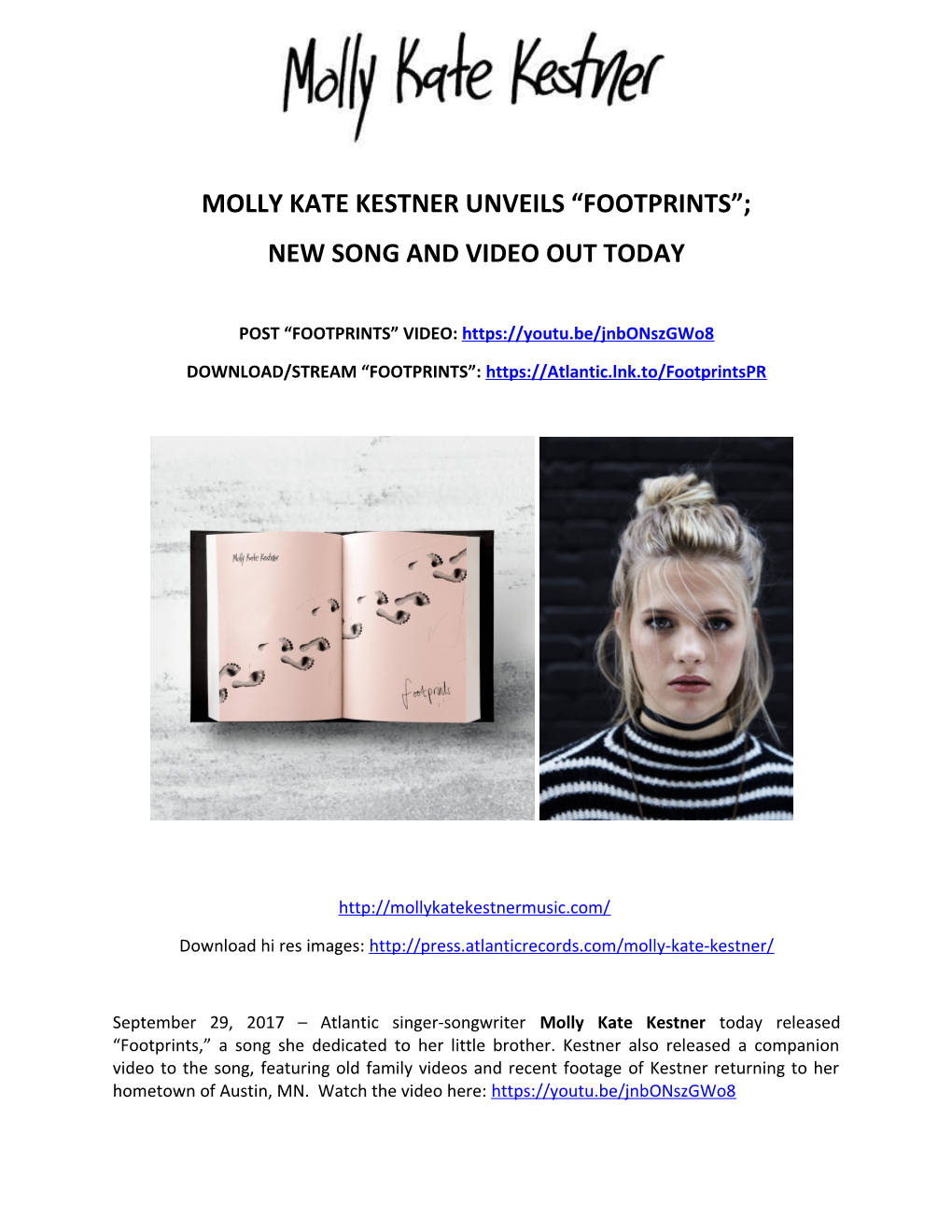 Molly Kate Kestner Unveils Footprints ;