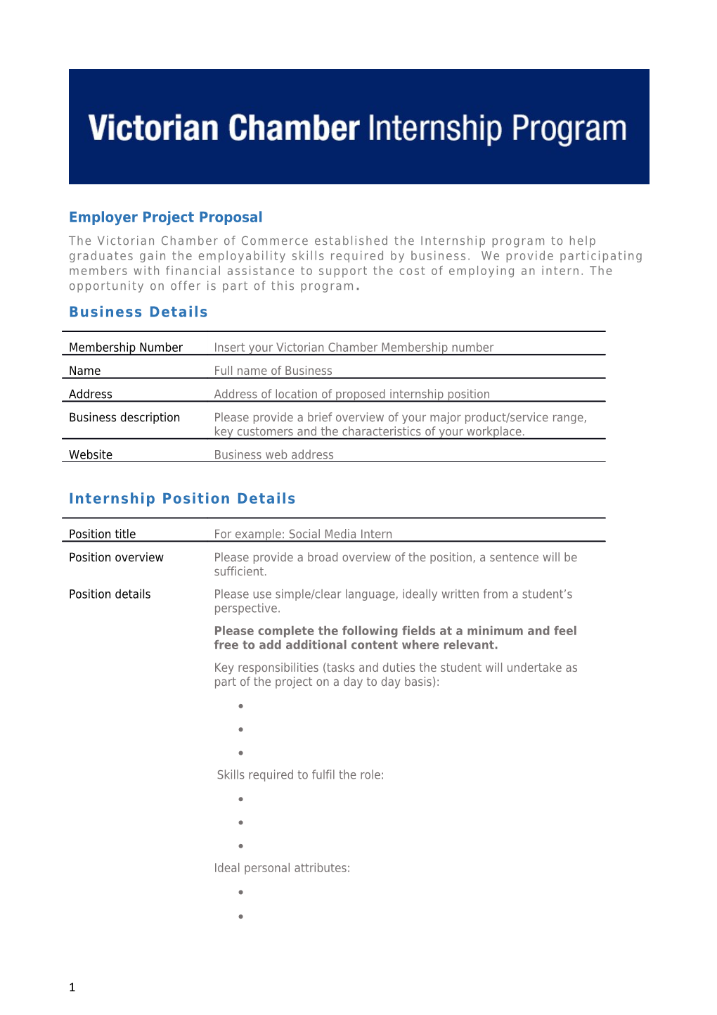 Employer Project Proposal