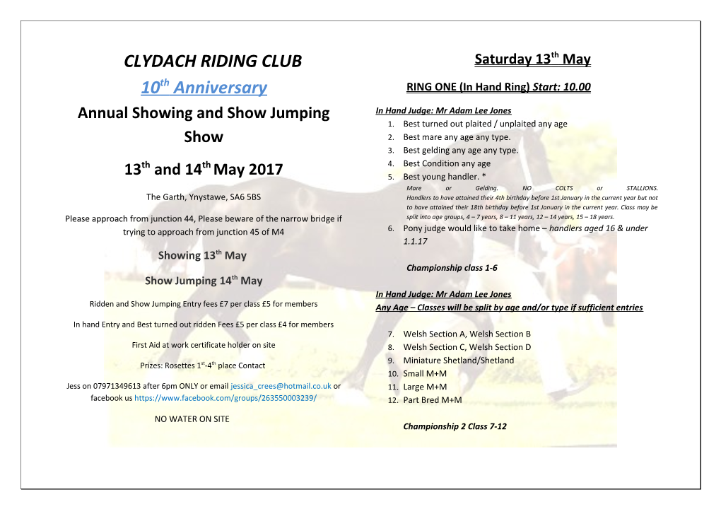 Annual Showing and Show Jumping Show