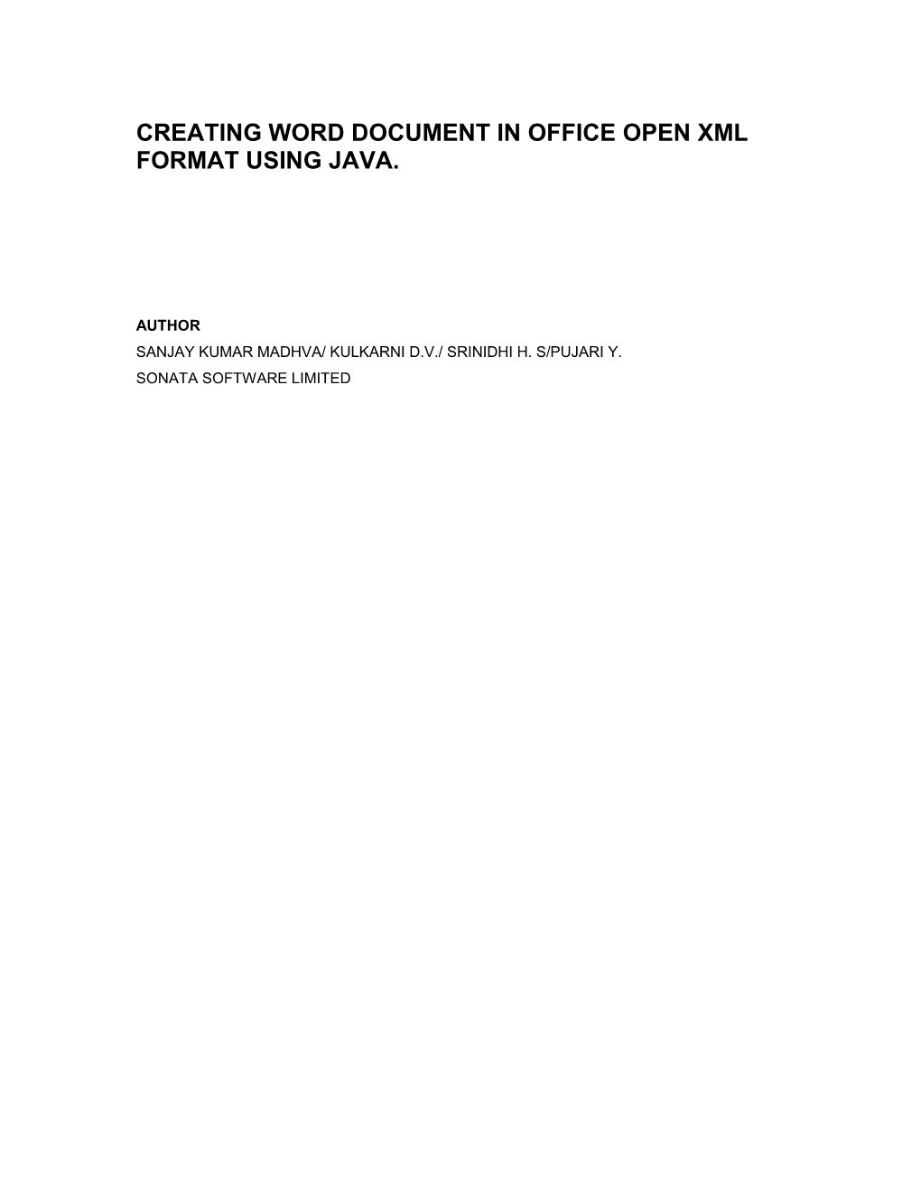 Creating Word Document in Office Open Xml Format Using Java