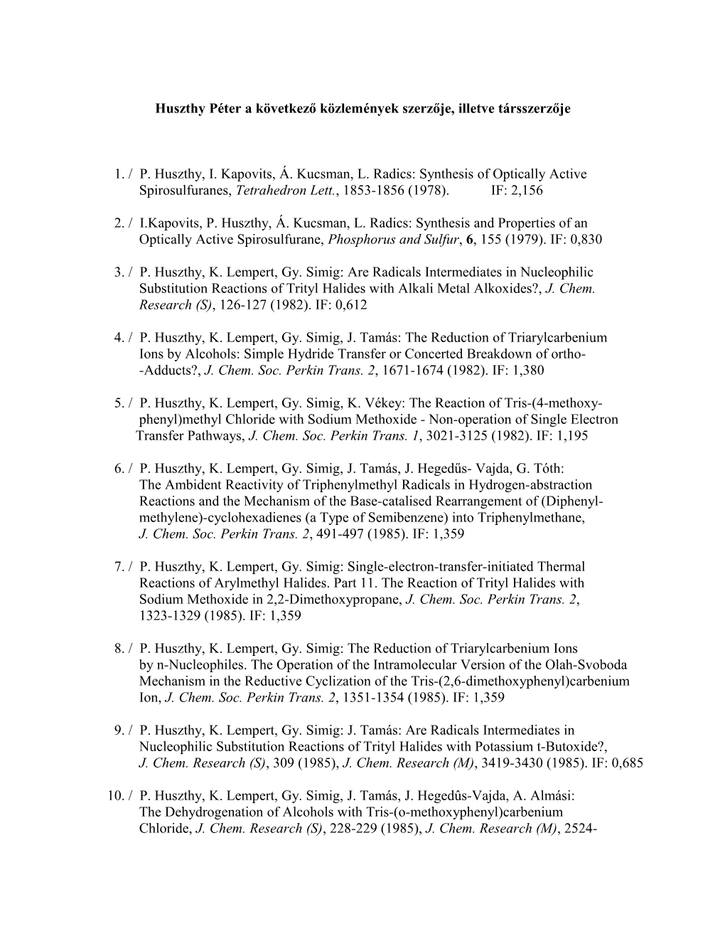 List of Publication