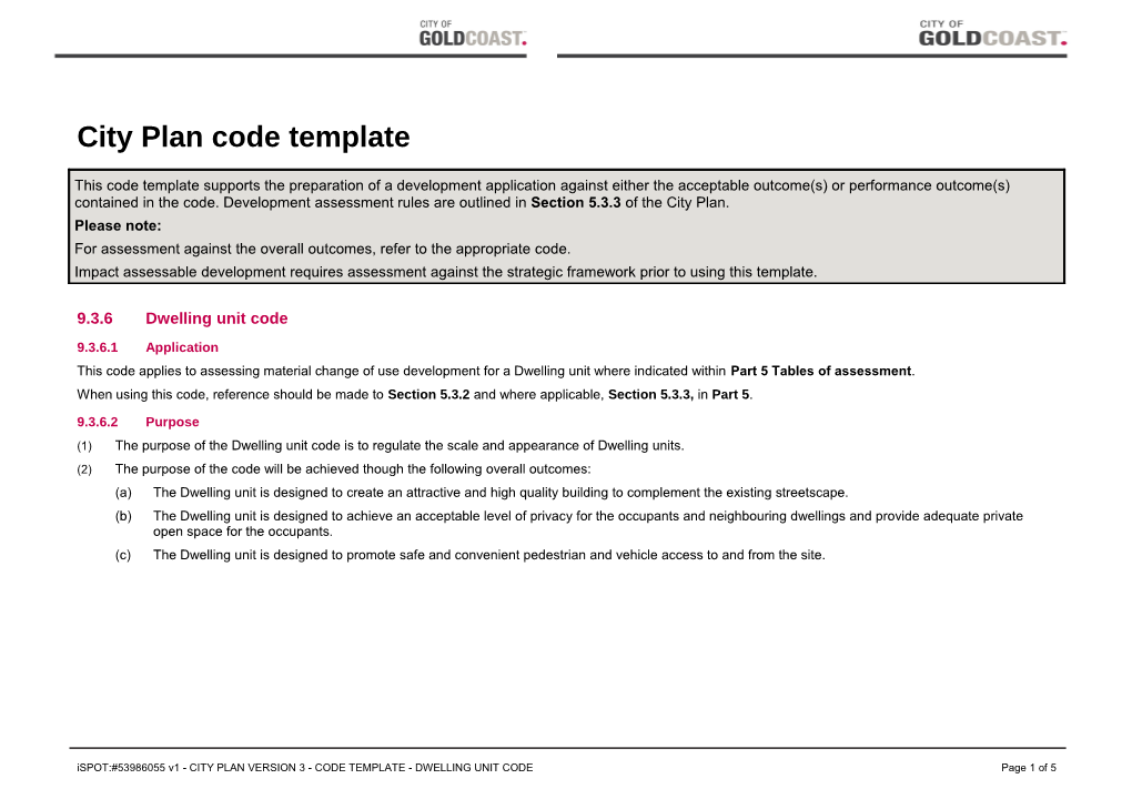 Dwelling Unit Code