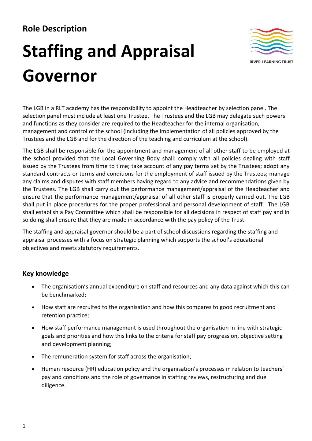 Staffing and Appraisal Governor