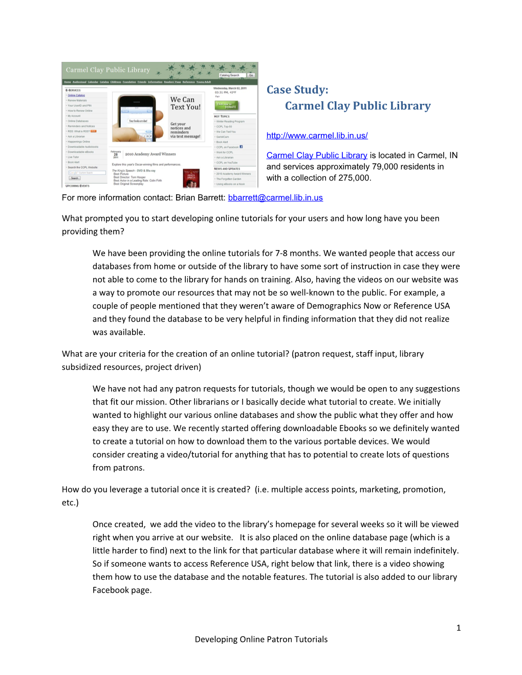 Case Study: Carmel Clay Public Library