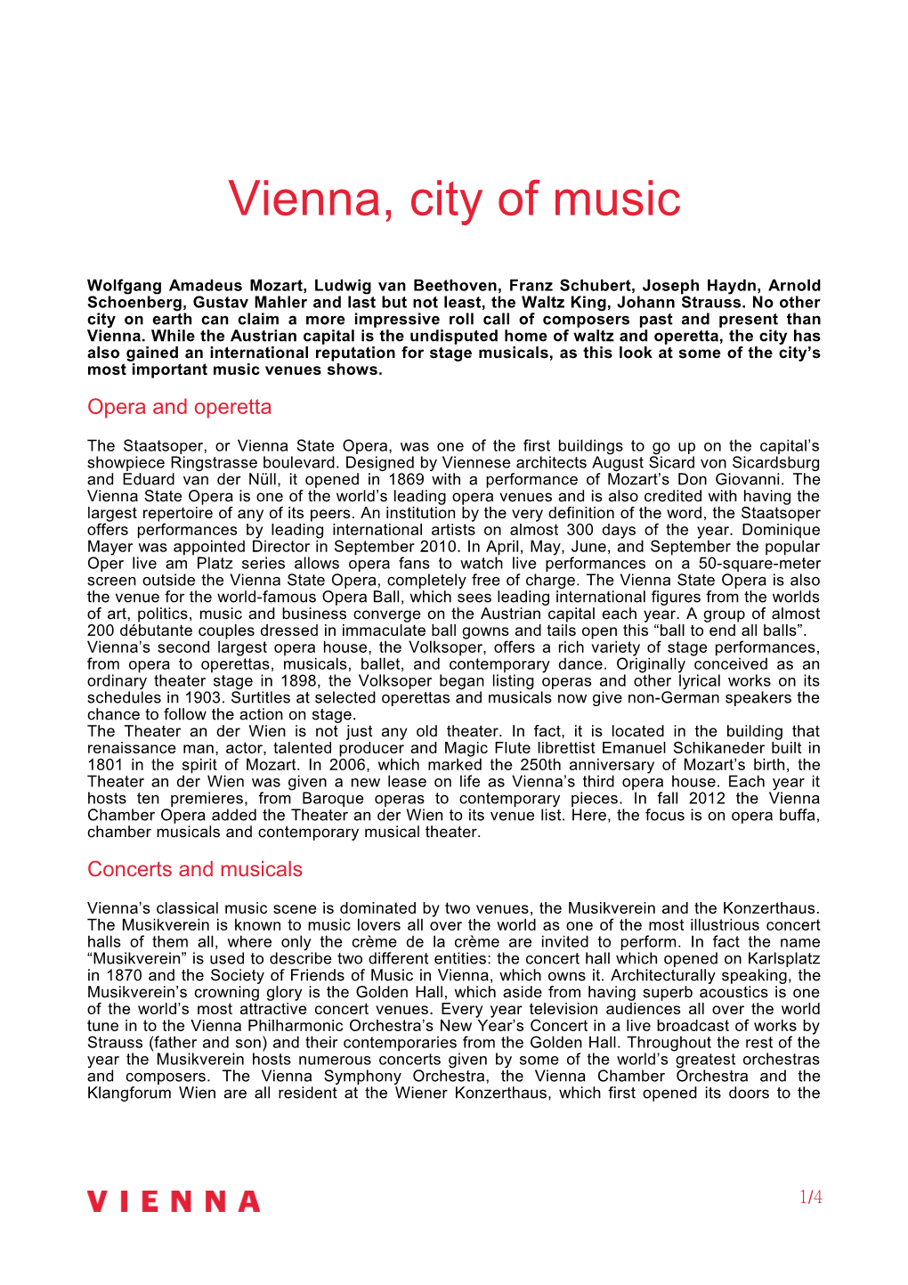 Vienna, City of Music