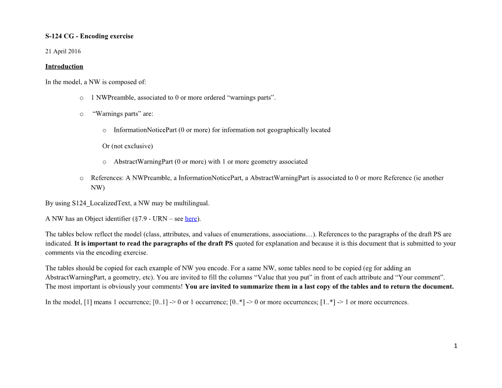 S-124 CG - Encoding Exercise