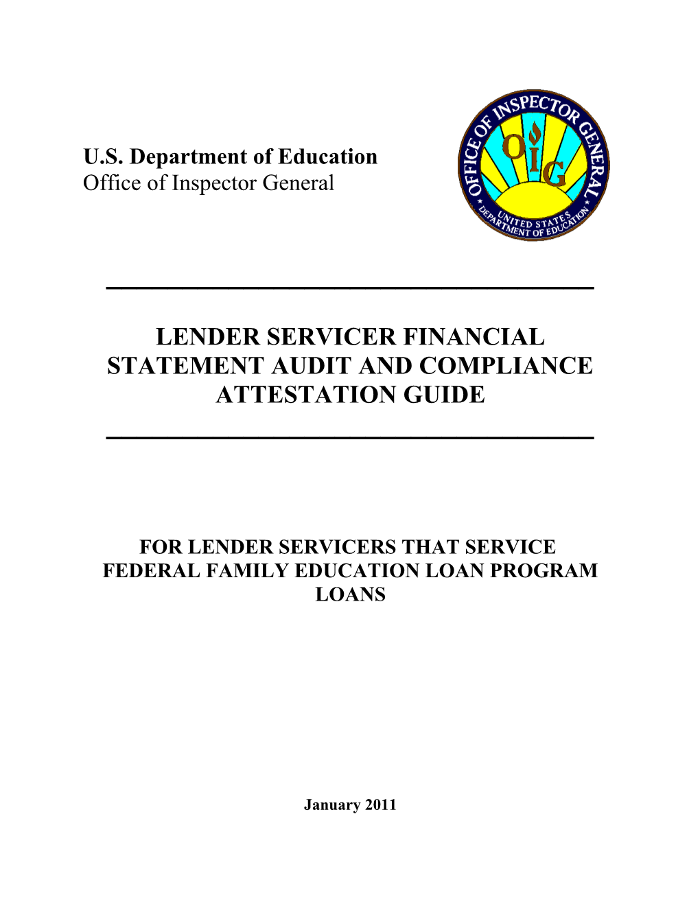 FFELP Lender Servicer Audit Guide (MS Word)