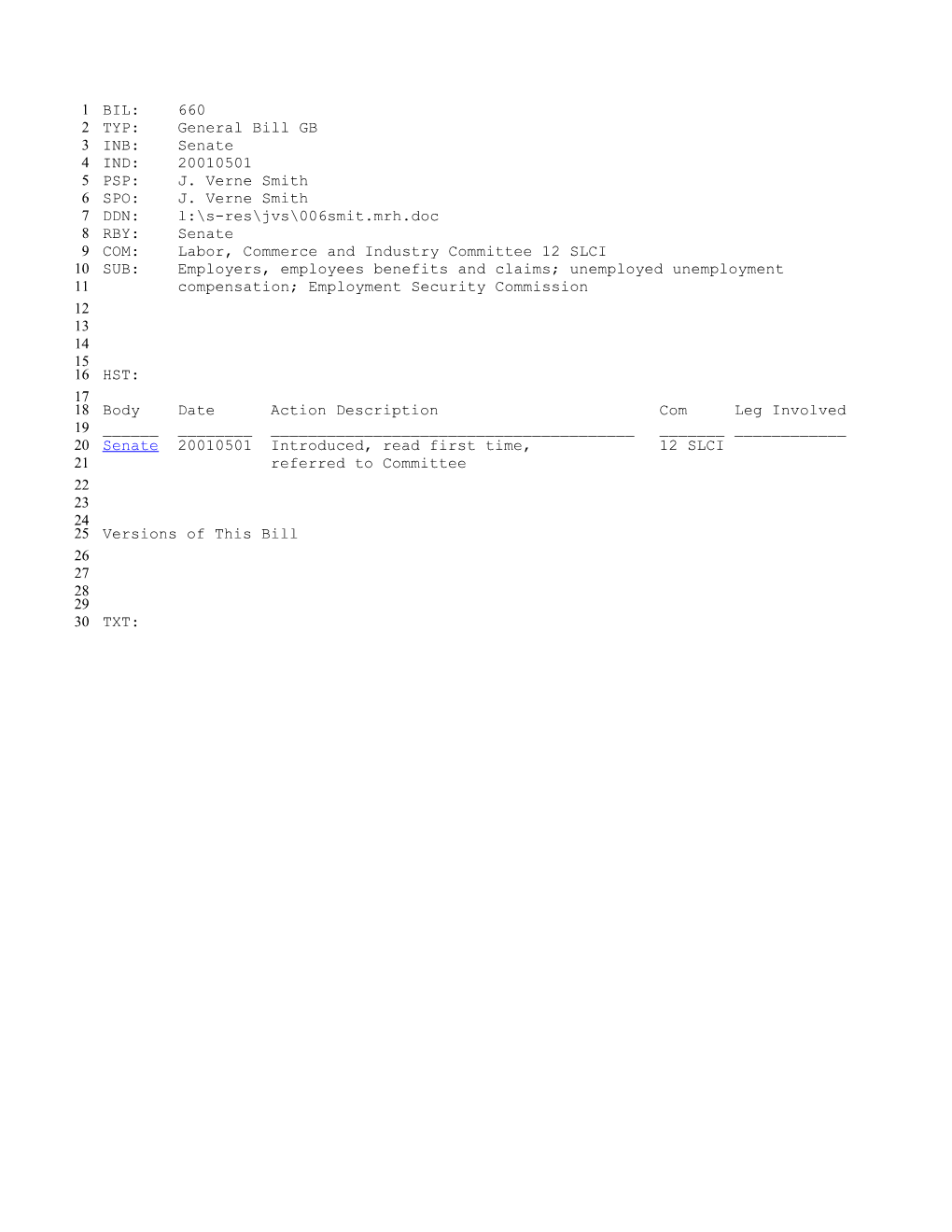 2001-2002 Bill 660: Employers, Employees Benefits and Claims; Unemployed Unemployment