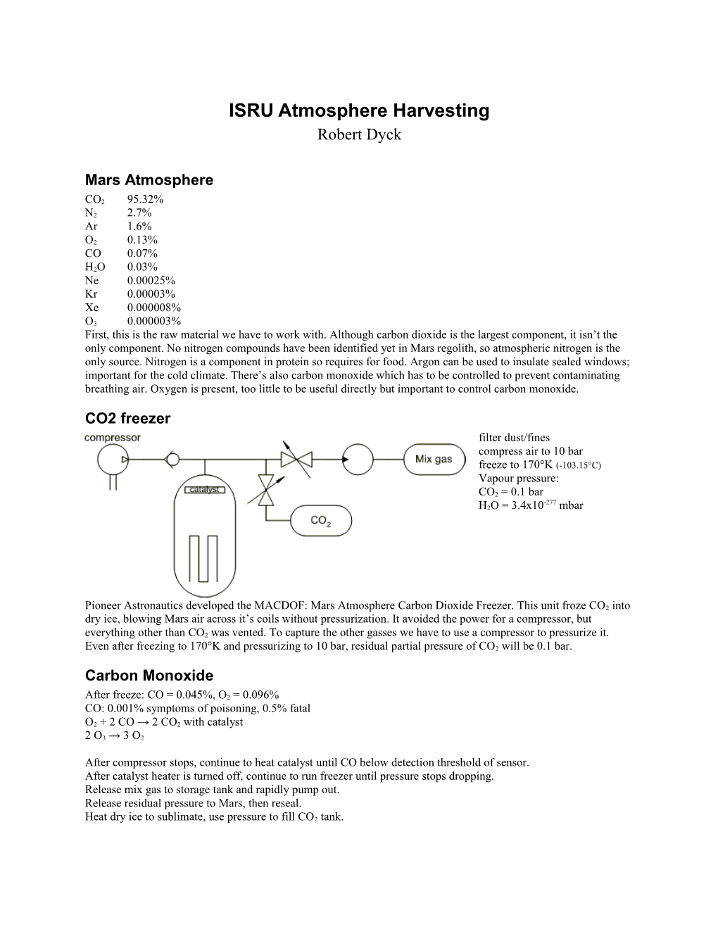 ISRU Atmosphere Harvesting