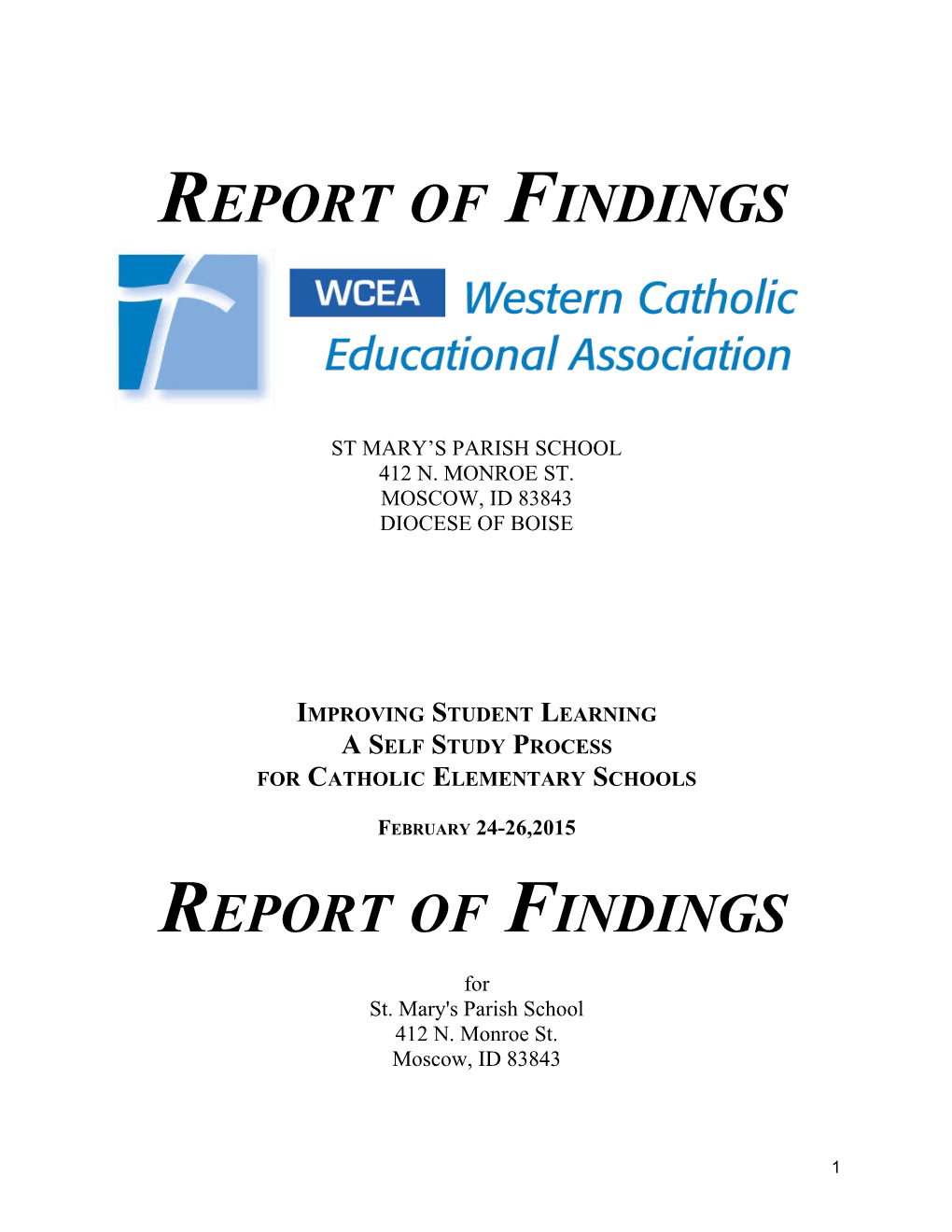 Report of Findings