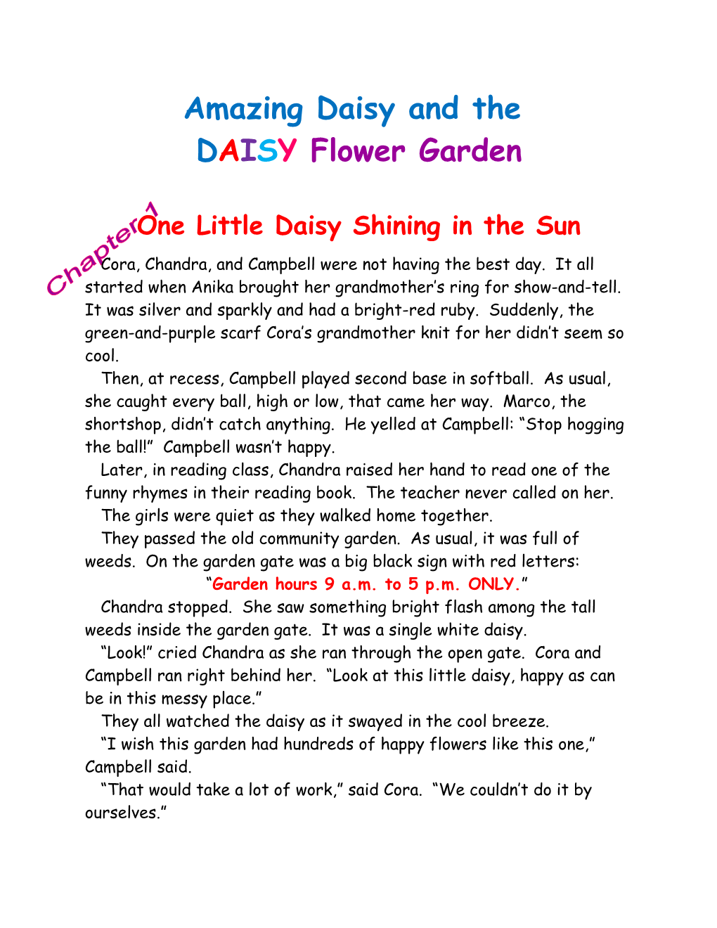 Amazing Daisy and The