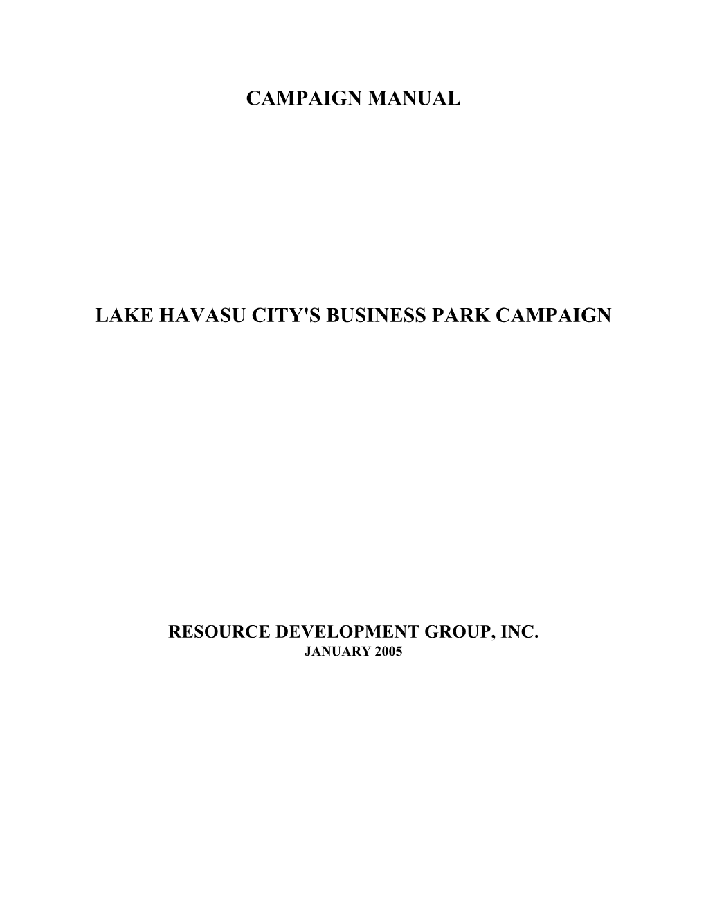 Lake Havasu City's Business Park Campaign