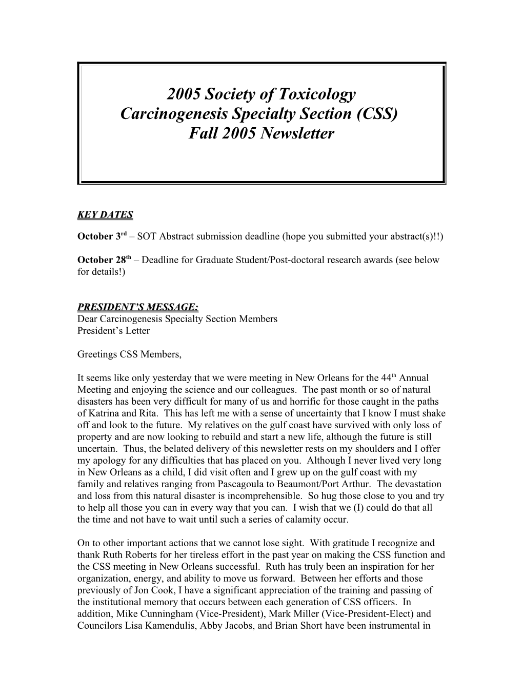 2003 Society of Toxicology